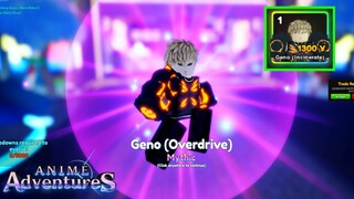 [NEW CODE] NEW MYTHIC GENOS (OVERDRIVE) EVO HYBRID OR NOT?! FULL SHOWCASE ANIME ADVENTURES TD ROBLOX