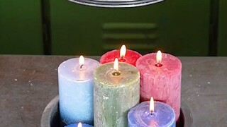 【الآلة الهيدروليكية تسحق كل شيء】 الشموع وأقلام التلوين