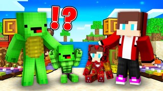 Maizen and Mikey Became a BABY SUPERHERO in Minecraft Family! - Parody Story(JJ TV)
