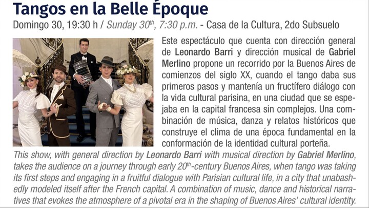 Tangos en la Belle Époque at Tango BA Festival & World Cup 2026