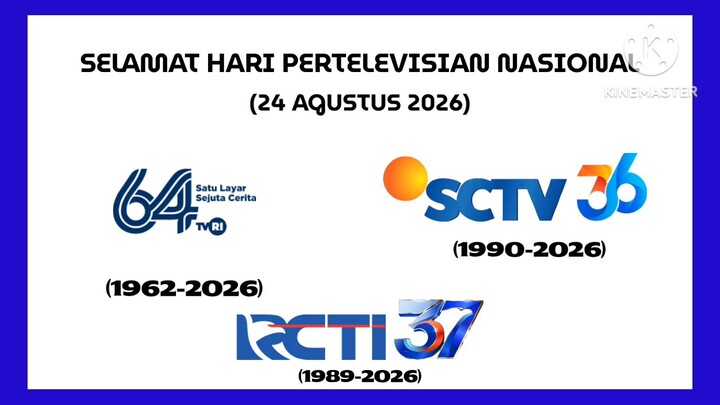 Selamat Hari PerTelevisian Nasional TVRI Nasional Ke-64 RCTI Ke-37 SCTV Ke-36 (24 Agustus 2026)