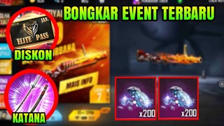 🔥 FREE FIRE!! BOCORAN ELITE PASS DISKON, SKIN KATANA LOBBY, EVENT DISKON, TOP UP BONUS