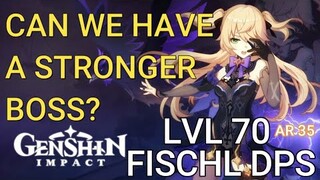 genshin impact gameplay FISCHL level 70 OP! DVALIN solo Boss Fight