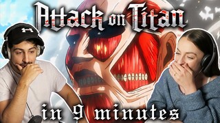 Attack on Titan IN 9 MINUTES (Gigguk) REACTION!