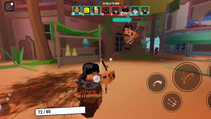 Playing a Roblox shooting game