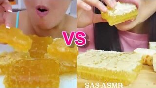 pink asmr copying sas-asmr | Honeycomb and frozen milk