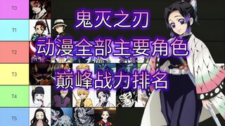 【鬼灭之刃】动漫全部主要角色巅峰战力排名——全网最细鬼灭之刃角色实力逐帧分析论述排行，十二鬼月九柱上弦人物志，无限城最终决战，一口气看完鬼灭之刃硬核完结战力排行