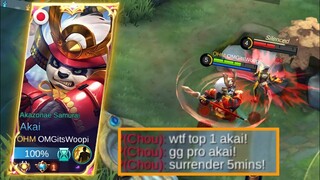 TOP 1 SUPREME AKAI RANKED GAME TUTORIAL! | ENEMY AUTO SURRENDER?! | MLBB