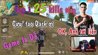 [WAG Dark] - Đồng đội kêu CỨU liên tục và cái kết Top 25 kill tổng - FreeFire VN