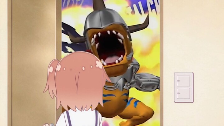 Khi Hinata mở cửa, cô nhìn thấy tất cả bảy Digimon Super Evolved!
