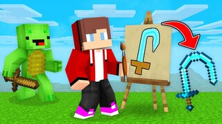 Mikey Speedrunner vs JJ Hunter With DRAWING MOD in Minecraft (Maizen)