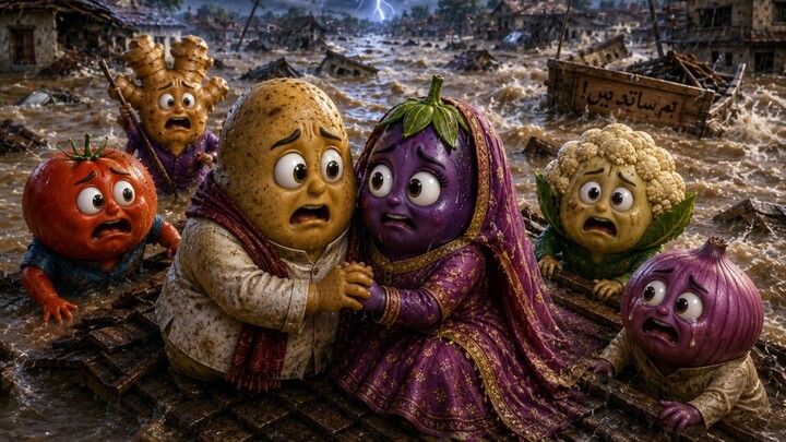 گاؤں میں آیا خوفناک سیلاب! 🌊🥔 | آلو کی محبت