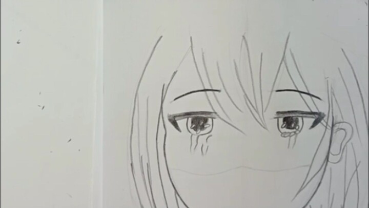 sketsa anime simple