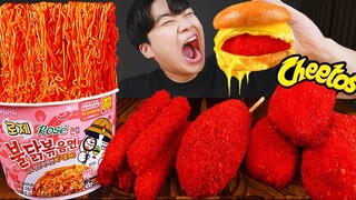 ASMR MUKBANG 직접 만든 치토스 햄버거 치즈스틱 불닭볶음면 핫도그 먹방 & 레시피 FIRE NOODLES AND BURGER EATING SOUND!