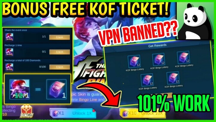 HOW TO GET MORE KOF TICKETS IN KOF EVENTS!? VPN TRICK 2021 (INDEPENDENCE DAY) Mobile Legends