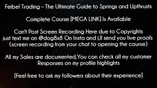 Feibel Trading Course The Ultimate Guide to Springs and Upthrusts download
