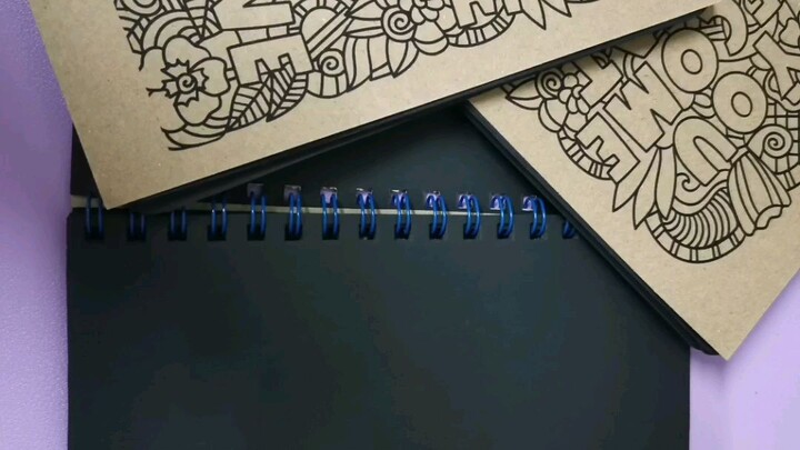 Blank black paper note book