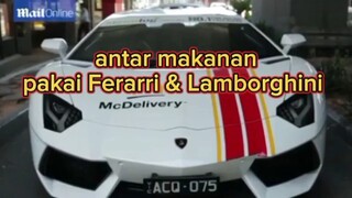 delivery makanan di Dubai pakai mobil mewah