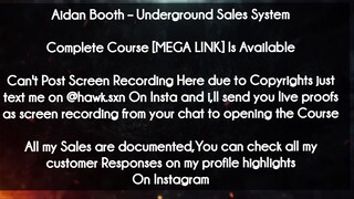 Aidan Booth course  - Underground Sales System download