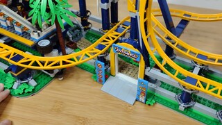 [Ikan di Air Jiwa] LEGO 10303 roller coaster berjatuhan putaran ganda/model yang sama dengan roller 