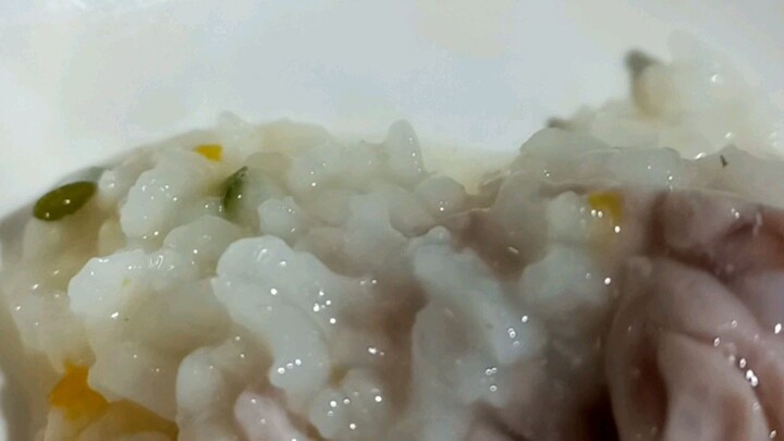 cháo bí đỏ óc heo