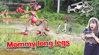 บินโดรนจับภาพ เด็กขโมยของ VS ปีศาจ คุณแม่ขายาว mommy longleg