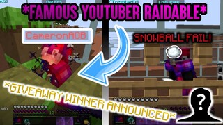 [ViperMC] *FAMOUS Youtuber RAIDABLE* + Giveaway WINNER | Minecraft HCF