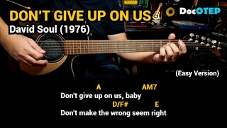 Don't Give Up On Us - David Soul (1976) - Easy Guitar Chords Tutorial with Lyrics Part 2 SHORTS REEL