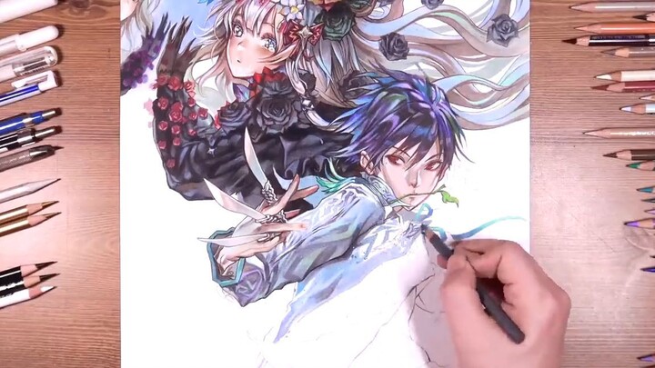 Drawing Lord of Dice _ Ophelia & Claude _ Part 4