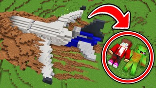How Mikey & JJ CRASH on Airplane - in Minecraft Challange Maizen
