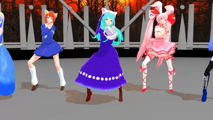 【mmd di gi charat】リンナ・キャラット＆ミ・ケ・キャラット＆ラ・ビ・アン・ローズ＆憂鈴ちゃん＆アクアちゃんで心拍数♯0822