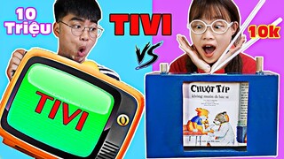 TIVI TỰ CHẾ 10K VÀ TIVI THÔNG MINH 10 TRIỆU - Đồ Chơi Con Nhà Giàu Và Con Nhà Nghèo Khác Nhau NTN ?