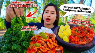 MAKAN CUMI PETE TUMIS PEDAS TEMPE SAMBEL KEMANGI REBUSAN  DAUN PEPAYA LALAPAN MENTAH JENGKOL MUDA