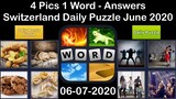 4 Pics 1 Word - Switzerland - 07 June 2020 - Daily Puzzle + Daily Bonus Puzzle - Answer -Walkthrough