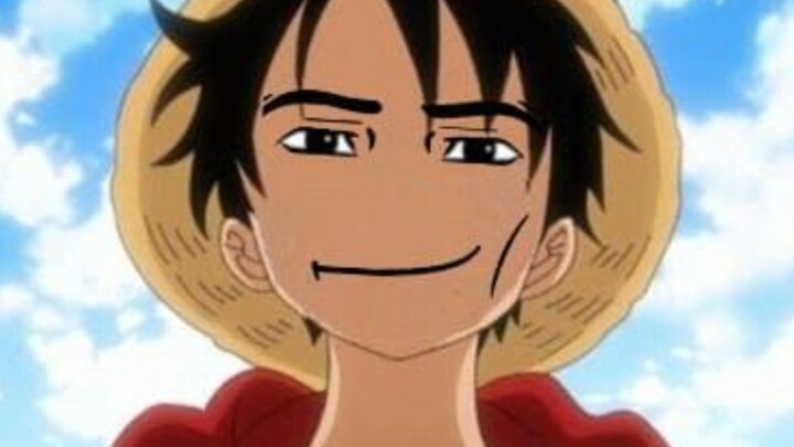 Gambar Luffy roblox sigma + dijadikan 3D malah aneh jir