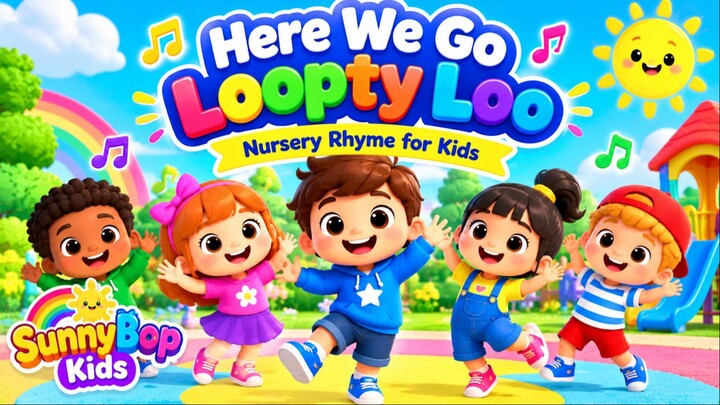 🎵 Here We Go Loopty Loo | Fun Nursery Rhyme for Kids 🌈