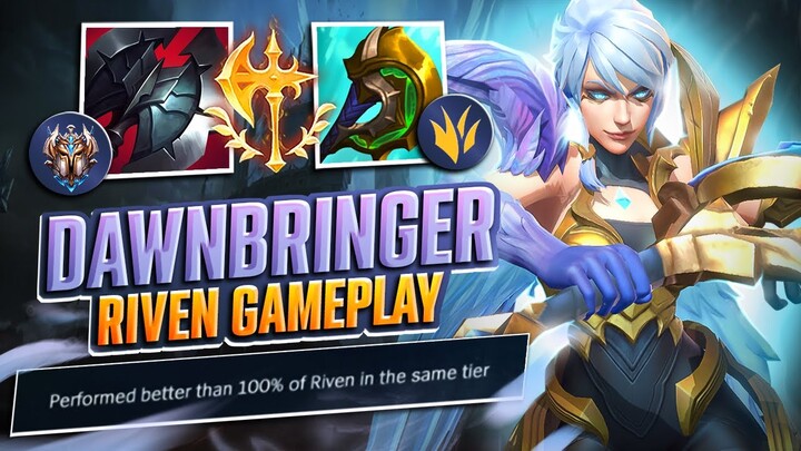 WILD RIFT 100% DAWNBRINGER RIVEN JUNGLE  - Full Gameplay + NEW ITEM Setup