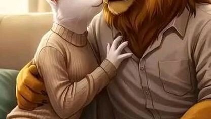 love between cat and lion