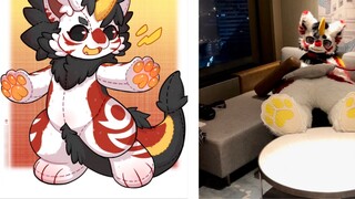 [Little Dragon Doll Fursuit] Con rồng nhỏ bị trói trên ghế sofa thực sự đã bị bắt nạt! ! !