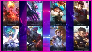 13 UPCOMING NEW SKIN MOBILE LEGENDS | ALPHA VILLAIN SKIN | VALIR LEGEND SKIN | HARLEY COLLECTOR SKIN