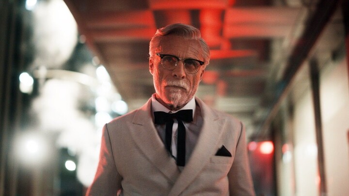 Grandpa from KFC’s gone wild again—jumped right onto the conference table and started dancing seduct