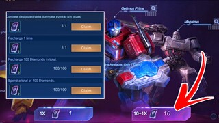 GET FREE EPIC SKIN IN TRANSFORMER EVENT | GET 10 TRANSFORMER TICKETS - NEW EVENT MLBB