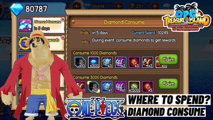 8 Ways on Where To Spend your Diamonds on Diamond Consume Event! OPG: Treasure Island Mobile