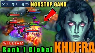 25 Assist Khufra Rank 1 Global Full Gameplay by William | Mobile legends Bang Bang