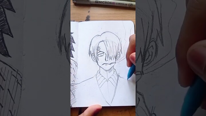 [ASMR] Drawing Sanji 👱🏻🚬 - One Piece || Sketchbook #26 || #shorts #onepiece #sanji #asmr #satisfying