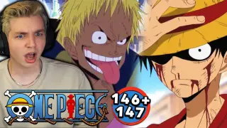 LUFFY VS. BELLAMY... | One Piece REACTION Episode 146 + 147