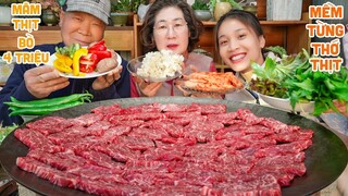 |863| ĐÃI BỐ MẸ CHỒNG ĂN MÂM THỊT BÒ THƯỢNG HẠNG SIÊU NGON SAU MẤY NGÀY BỆNH SẤP MẶT.