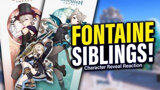 LYNEY, LYNETTE & FREMINET Revealed! Fontaine Character Reaction | Genshin Impact