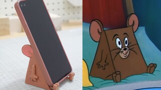 Turn "Jerry Mouse" into... a mobile phone holder, the triangular mouse is so cute!