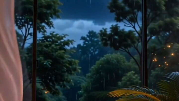 slow rain in the cozy room, soft sleep